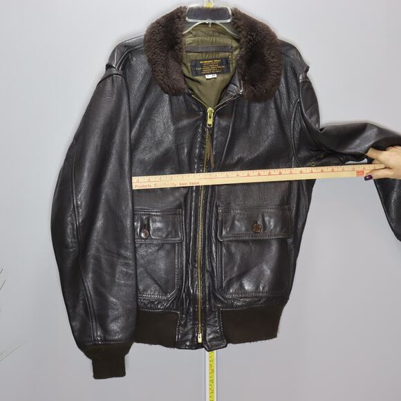 Flight Apparel Type G-1 Leather Bomber Jacket US Navy Style Size 42 - Picture 3 of 4